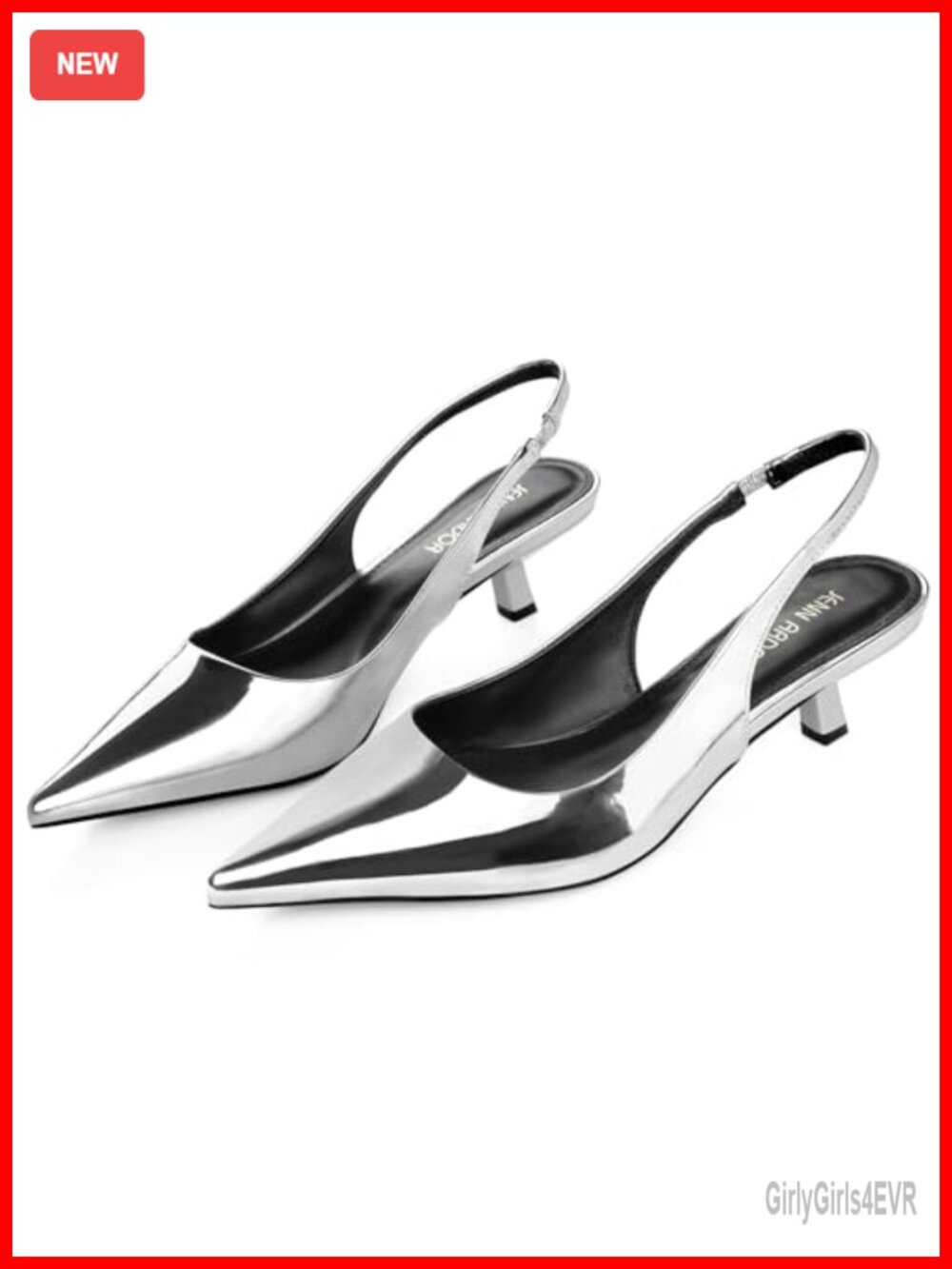 Slingback Heels Low Kitten Pumps Pointed Toe Dressy Women's Shoes